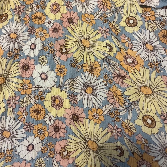 Pastel multicolor flowers long sleeves belted crossover dress NWT - Picture 3 of 10